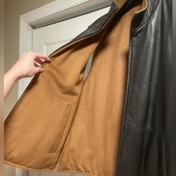 Patrick James Reversible Leather and Cashmere Vest - Picture 3 of 8